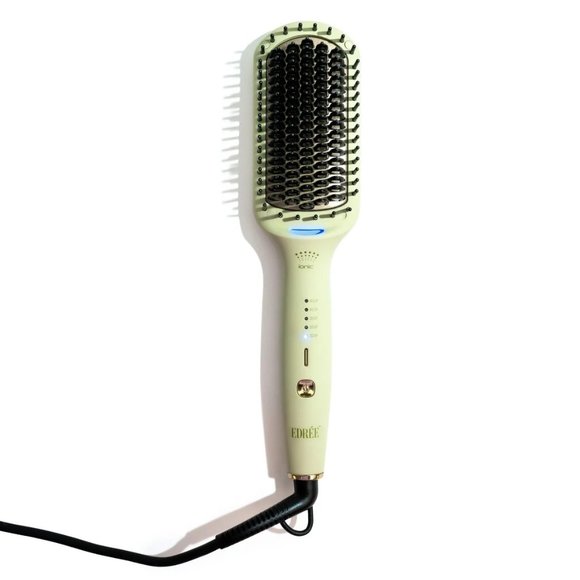 NEW Edrée The Suki Electric Hair Straightening Ceramic Brush in Sage Green - Picture 1 of 5